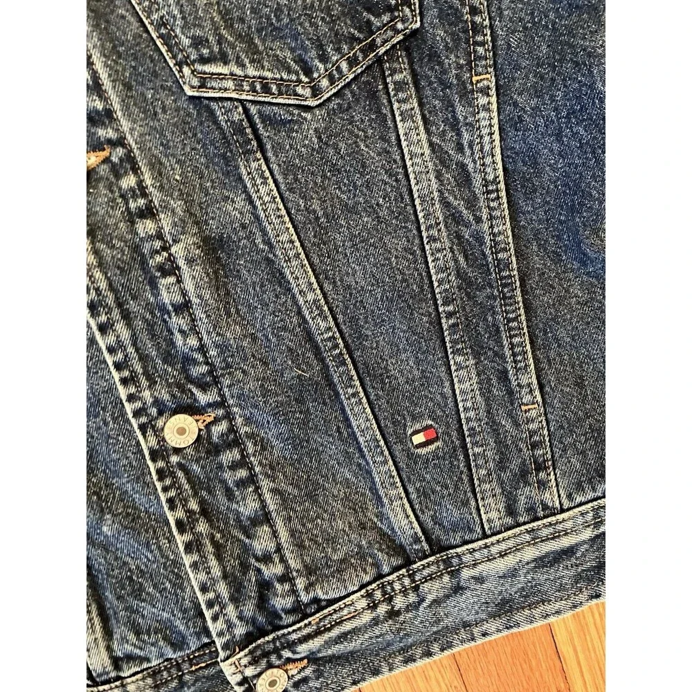 Vintage Tommy Hilfiger Jeans Big Flag Denim Jacket Stars & Stripes Lining XS / S